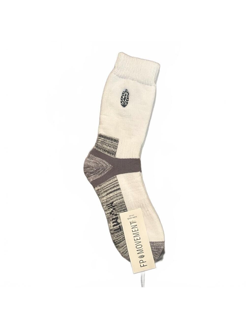 Free People Movement Tube Sock One Size White New Ribbed Athletic Crew Logo Soft